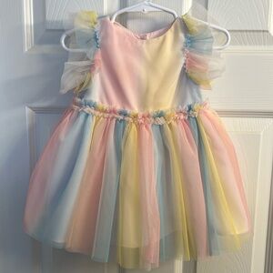 MIA & MIMI pink/blue/yellow tulle dress